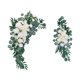 thumbnail image 1 of Paquete de 2 centros de mesa florales con arco para bodas, letreros de bienvenida de estilo rústico. Blanco, 1 of 9