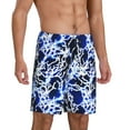 thumbnail image 2 of Pofeuu Blue Lightning2 Print Men's Soft Woven Elastic Waistband Sleep Pajama Short-X-Large, 2 of 6
