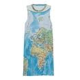 thumbnail image 3 of WORLD MAP Spring Summer Dresses for Women Fashion T-shirt Dress Casual Sleeveless Loose Sundress with Pockets, 3 of 5