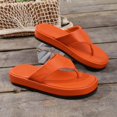 thumbnail image 5 of TAGOLD Women's Slippers,Women's Fashionable Casual Summer Solid Color Round Toe Outerwear Style Thick-Soled Slippers Flat Slippers, 5 of 5