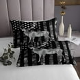 thumbnail image 3 of Erosebridal Ensembles de Courtepointe Orignal Faune pour Lit Format Grand, Drapeau Américain Rétro 02, Déco Jungle Cerf 3 Pcs, 3 of 5