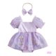 thumbnail image 1 of Eliza-0-24 Meses Bebé Niñas Floral Malla Romoper Vestido Puff Manga Corta Bodys Con Diadema, 1 of 4