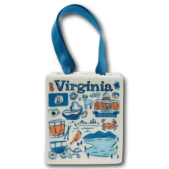 Starbucks Virginia Been There Collection Ceramic Tote Bag Ornament Gift Card Holder