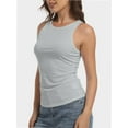 thumbnail image 5 of Women’s Ribbed Crop Tank Top – Crew Neck, Racerback, Sleeveless, Slim Fit, Summer Basic Size S-XL, 5 of 6
