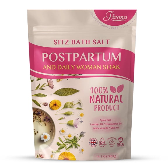 Fivona Sitz Bath Soaking Postpartum Blend - Epsom Salt with Essential Oils - 14.1 oz