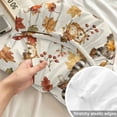 thumbnail image 4 of King Size Fitted Sheet Set - Squirrel Fall 3 Piece Bedding Sets 16" Deep Pocket Fitted Sheet with 2 Pillowcases, Beige Mushroom Maple Leaves Thanksgiving Brushed Microfiber Hotel Luxury Bed Sheets, 4 of 9