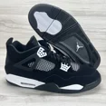 thumbnail image 1 of N I-K-E A i r-Jor-dan 4 Retro White Thunder Black Shoes FQ8138-001 Mens Size 16, 1 of 6