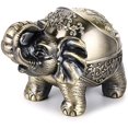thumbnail image 2 of Cenicero vintage a prueba de viento con tapas - Cenicero de mesa de modelado de elefante retro para uso en interiores y exteriores, decoración retro para el hogar y la oficina Bronce, 2 of 3
