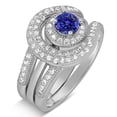 thumbnail image 4 of Unique and Luxurious, 2 Carat Designer Sapphire and Diamond Wedding Ring Set in White Gold, 4 of 4