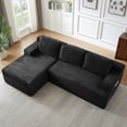 thumbnail image 4 of Leumius 96” Modular Sectional Sofa,Cloud Sectional Couch with Deep Seat,Modern Modular L-Shape Sofa Couch with Chaise,Upholstered Boneless Couches for Living Room Bedroom,Black, 4 of 13