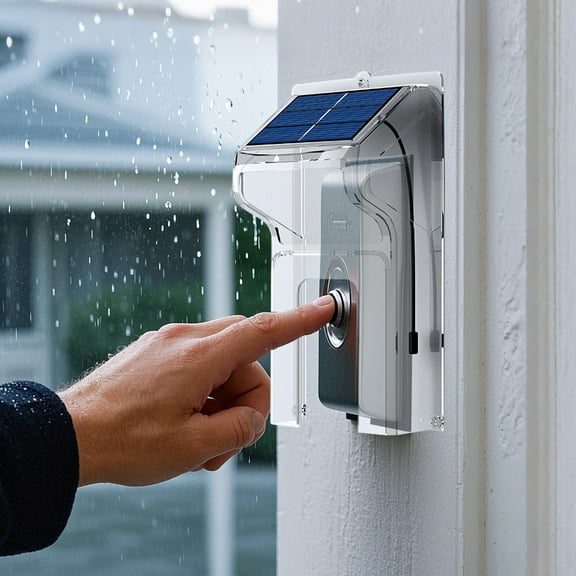 Solar Powered Wireless Doorbell with Camera 1080p HD Video Motion Detection Night Vision,Front Door Camera 2 Way Audio Weatherproof Smart Home Security No Wiring Needed