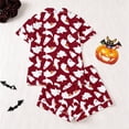 thumbnail image 4 of Tisuna Halloween Womens Pajamas Set Pumpkin Ghost Print Short Sleeve Button Down Tops And Shorts Sleepwear Pjs Sets Cute 2 Pieces Housewear S-XXL, 4 of 9