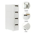thumbnail image 3 of 4-Tier Drawer Plastic Storage Cart with Wheels, Rolling Storage Containers with Drawers, Plastic Drawer Organizer Cart on Wheels, Narrow Cabinet Organizer Unit for Bedroom/Bathroom, A663, 3 of 11