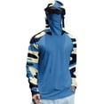 thumbnail image 2 of Domuza Mens Uv Protection Shirts with Mask Lightweight Long Sleeve Hooded Sun Shirt SPF 50+ UPF Hoodie Summer Fishing Shirts Royal Blue L, 2 of 4
