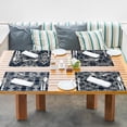 thumbnail image 4 of Navy Blue Boho Placemats Set of 4, Vintage Boho Floral Table Mats Place Mats for Kitchen Dining Table Decoration 12x18 Inch, Boho Table Decor, 4 of 5