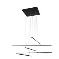 Bethel International LED Chandelier Matte Black Metal & Crystal