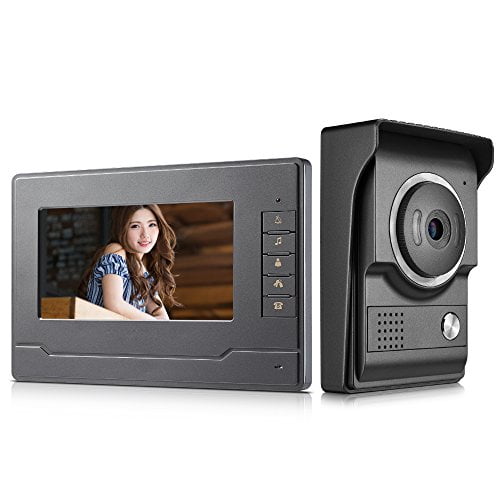 AMOCAM Video Intercom System, Wired 7 Inches Monitor Video doorphone Doorbell System,Video Door Phone HD Camera Kits Support Unlock, Monitoring, Dual-Way Intercom for Villa House Office Apartment