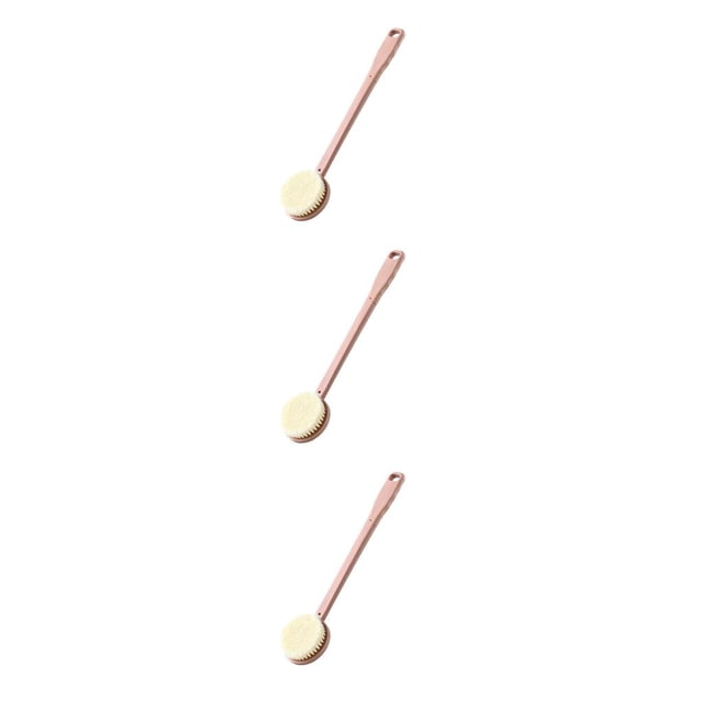 Ounissouiy Cepillo de baño Mango largo Ducha trasera Cepillos de fregado de doble cara Casa Baño Spa Accesorios de limpieza Rosa Type1 NO1