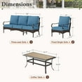 thumbnail image 4 of SUMMIT LIVING 4-Piece Outdoor Patio Conversation Set with Wood-look Coffee Table, Outdoor Patio Furniture Set for 5 People, Navy Blue, 4 of 12