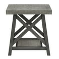 thumbnail image 2 of Weston Home Westyn Rustic X Base Wood End Table with Shelf, Gray, 2 of 4