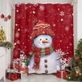 thumbnail image 2 of Red Christmas Shower Curtains for Bathroom, Snowman with Cap Xmas Snowflake Waterproof Fabric Shower Curtain for Bathroom Bathtub Decoration, Machine Washable, 36"x72", 2 of 9