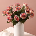 thumbnail image 2 of Simulación de rosa hidratante, decoración del hogar, accesorios de boda, flor falsa, simulación de flor, rama única, sensación de tela de seda hidratante, rosa, 2 of 5
