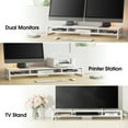 thumbnail image 6 of Fenge Dual Monitor Stand Riser for Desk, 42.5in Large Monitor Stands for 2 Monitors, 6 of 8