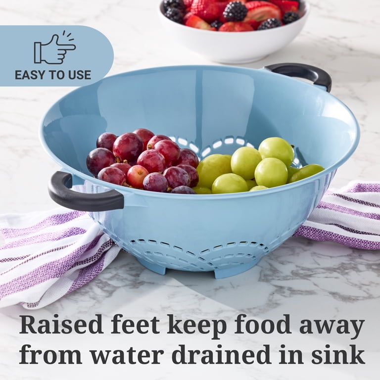 Farberware Soft Grips 5-Quart Colander, Slate Blue photo 3