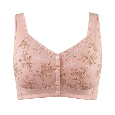 Deep V Bra Women Lightly Lined Bra Feature V-Neck Demi & Balconette Bra Style W-1147 Hook and Eye Closure Push Up Wireless Bras Pinks XL