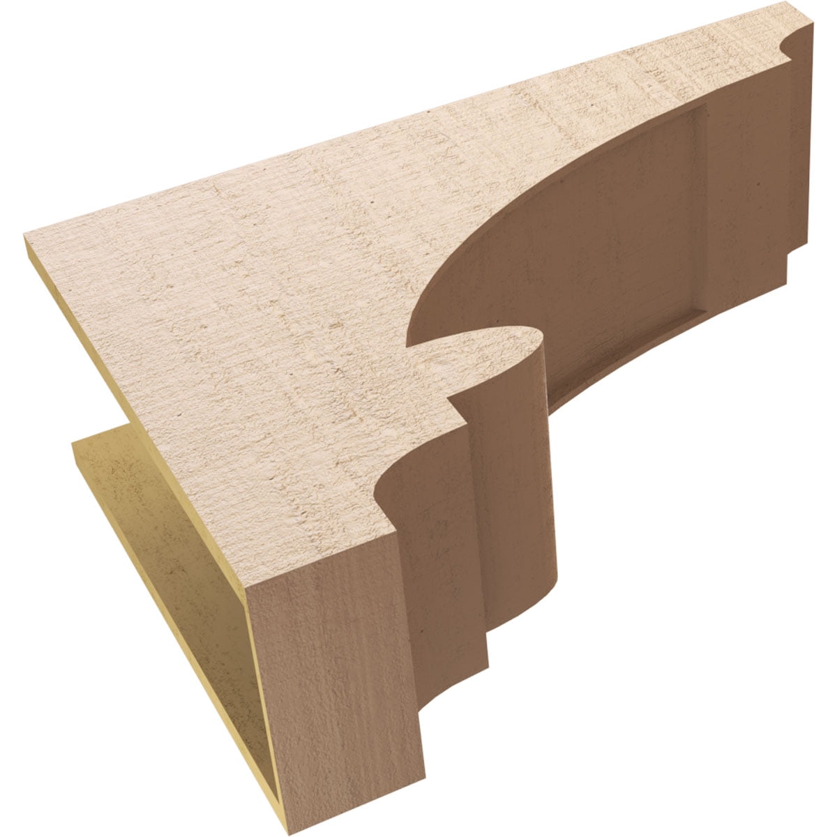 10"W x 30"D x 20"H Classic Diane Rough Cedar Woodgrain TimberThane Corbel, Primed Tan