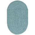 thumbnail image 3 of SAFAVIEH Braided Gino Distressed Machine Washable Reversible Area Rug, Teal/Green, 9' x 12' Oval, 3 of 5