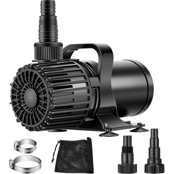 SPECSTAR 175W 3000GPH Submersible Water Pump with 180° Seamless Adjustable Nozzle and Barrier Bag for Koi Pond Waterfall Fountains Fish Tank