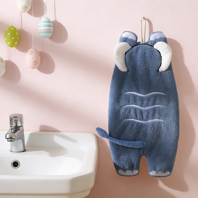 Coral Fleece Hanging Hand Towel Fast Drying Absorbent Kitchen Bathroom Towel 1-Pack