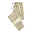 thumbnail image 4 of Men’s Lined Sweatpants Thermal Thicken Fleece Wide Leg Track Pants Windproof Warm, 4 of 9