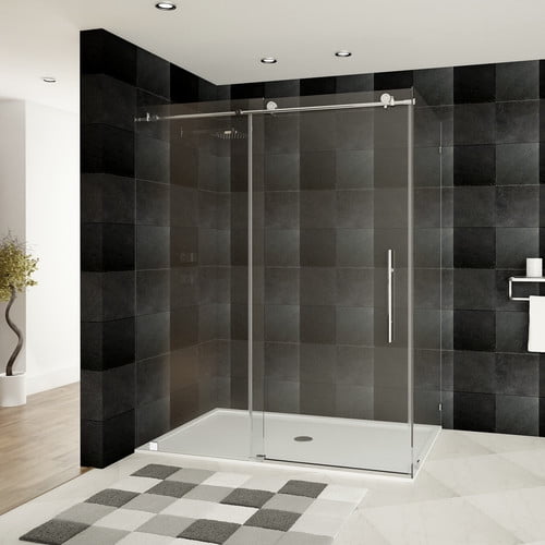 Ultra-C 48'' x 76'' Frameless Clear Tempered Glass Sliding Shower Door