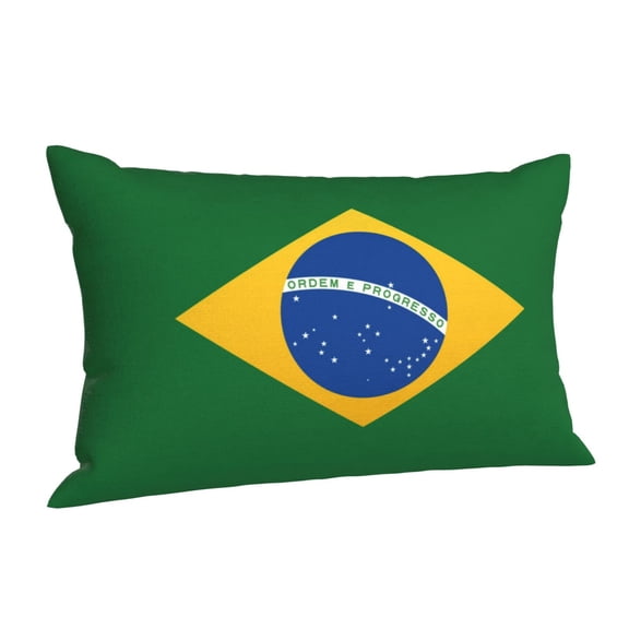 Hidden Zipper Pillowcases Brazil Flag Lumbar Pillow Case Decorative Pillow Cases Bed Cushion Covers for Bedroom Couch