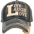 thumbnail image 2 of Vintage Distressed Hat Baseball Cap - Live Laugh Love - Dad Hat, 2 of 4