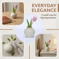 thumbnail image 3 of REGALWOVEN Small Ceramic Bud Vase - Modern Matte Mini Flower Vase, Minimalist Ribbed Decorative Vase for Shelf, Bathroom Vanity Natural 2.6"L x 2.6"W x 2.6"H, 3 of 5