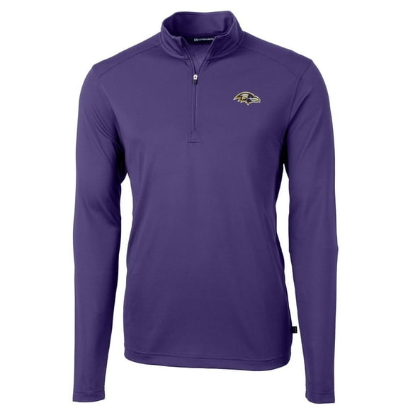 Men's Cutter & Buck Purple Baltimore Ravens Virtue Eco Pique Recycled Quarter-Zip Pullover Jacket