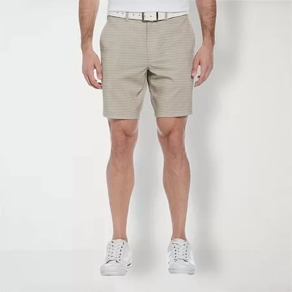 Pga Tour Mens Regular fit Golf Shorts 32 8 Inseam Beige Plaid