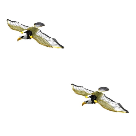 maskred Life Size Bird Scarer Flying Kite with Light and Sound for Farm Garden Hawk 2Set