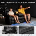 thumbnail image 4 of Loveseat Recliner Sofa, Manual Reclining Couch with Console, AC Outlet & USB-A/USB-C Ports, Wall Hugger RV Sofa for Living Room & Home Theater with Cup Holders LED Light, 4 of 11
