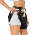 thumbnail image 1 of Balery Urban Bear With Headphones Pantalones cortos deportivos para mujer con forro y dos bolsillos, elásticos, para entrenamiento, gimnasio, yoga-Medium, 1 of 7