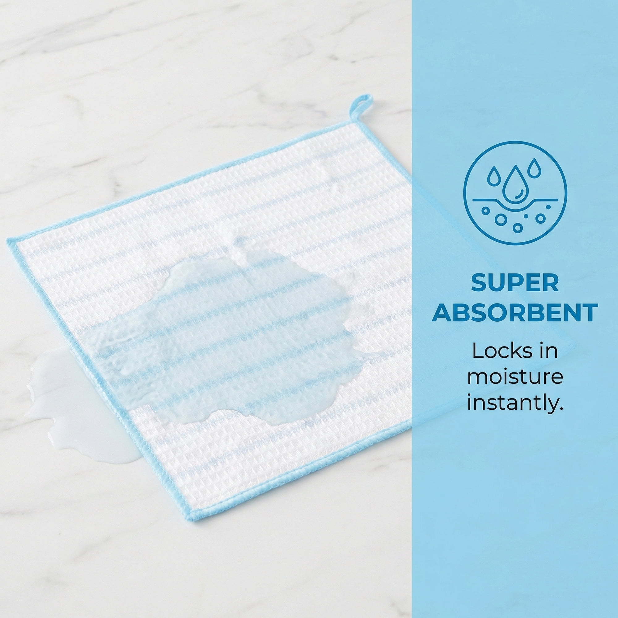 Unique Bargains 3Pcs Wood Fiber Cleaning Cloths Super Absorbent Towel Blue 12" x 12"