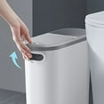 thumbnail image 5 of Kchsji Narrow Space Trash Can with Lid, Slim Design Pressure Activated Open and Soft Close, 10L Capacity for Small Areas, For Bathroom Toilet Kitchen and Living Room Corner, 5 of 6