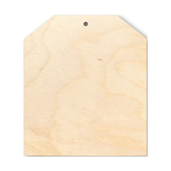 Unfinished Wood Gift Tag Shape - Craft - up to 46" DIY 7" / 1/8"