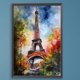 thumbnail image 3 of Kit de pintura por números sobre lienzo, arte al óleo artesanal, Torre Eiffel, París, Francia, arte 40x60cm, 3 of 9