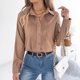 thumbnail image 4 of Xuyuer Women's Casual Solid Color Long Sleeve Turndown Collar Button Blouse, Elegant Office Top for Business Attire, Formal Events and Professional Wardrobe Essentials, 4 of 8