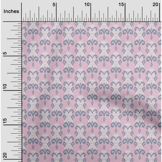 oneOone Tissu Popeline de Coton Damassé Ikat Imprimé au Mètre 56 Pouces de Large