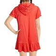 thumbnail image 4 of Girls Swim Cover up - Full Zip Hooded Ruffled Dress Kids Towel Cloth Bathrobe, Swimwear Coverup Dress Ribbed One-Piece Swimsuit 8, 4 of 4